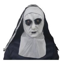 Máscara Halloween Freira em Látex com Véu e Gola Máscara Halloween Freira em Látex com Véu e Gola