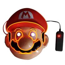 Máscara Halloween Glowing Mario El Glowing Led PVC 20,7x23,8cm