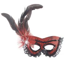 Máscara Halloween Princess Half Face Kids com Feather Lady Máscara Halloween Princess Half Face Kids com Feather Lady