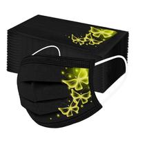 Máscara impressa borboleta adulta 50pc máscaras faciais protetoras descartáveis Máscara impressa borboleta adulta 50pc máscaras faciais protetoras descartáveis