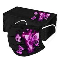 Máscara impressa borboleta adulta 50pc máscaras faciais protetoras descartáveis Máscara impressa borboleta adulta 50pc máscaras faciais protetoras descartáveis