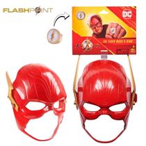 Máscara Infantil Ajustável The Flash Com Anel Do Flash