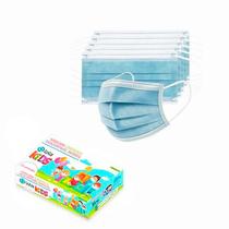 Máscara Infantil Tripla Descartável 25un Azul
