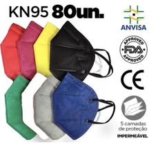 Máscara KN95 adulto - 80 unidades COLORIDAS diversas