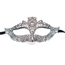 Máscara Lace Gilding Cosplay Party Silver Half Face Capa