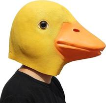 Máscara Látex Animal Pato Amarelo Festa Cosplay