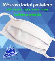 Máscara lavável 100% algodão cor branca - Pacote com 10 peças