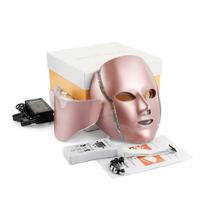 Máscara Led 7 Cores Estética Facial Pescoço 7 Eletrodos Rosa
