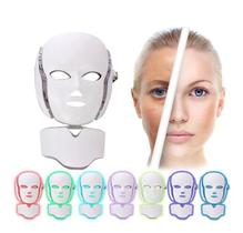 Máscara LED Facial+Pescoço 7 Cores Estimula Colágeno - Care Day