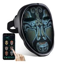 Máscara Led Luminosa Bluetooth Halloween Terror Cosplay Máscara Led Luminosa Bluetooth Halloween Terror Cosplay