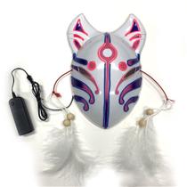 Máscara LED luminosa em forma de besouro de raposa, traje de cobertura facial completa