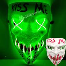 Máscara Led Neon Assustador Para Halloween Cosplay Formato Confortável XM21121