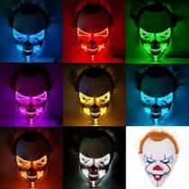 Máscara LED Neon Carnaval/Cosplay - PVC, 3 Modos - Laranja