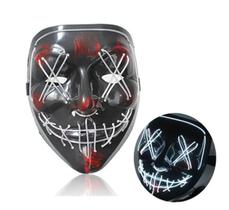 Mascara Led Neon Fio Duplo Para festas Halloween Carnaval
