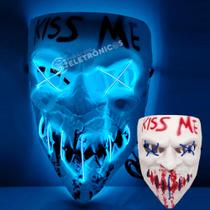 Máscara Led Neon Halloween Assustadora Fantasia Cosplay Festival Carnaval XM21121
