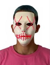 Máscara Led Neon Halloween Terror Pisca No Escuro Máscara Led Neon Halloween Terror Pisca No Escuro