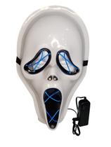Máscara Led Neon Pânico brilha no escuro Halloween Cosplay