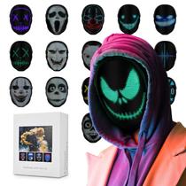 Máscara LED Ouvibyaz personalizável com aplicativo Bluetooth para o Halloween Máscara LED Ouvibyaz personalizável com aplicativo Bluetooth para o Halloween
