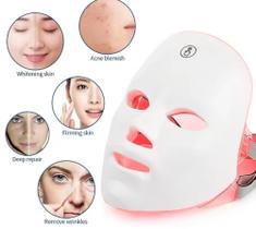 Máscara Led Tratamento Facial Fototerapia Estética 7 Cores