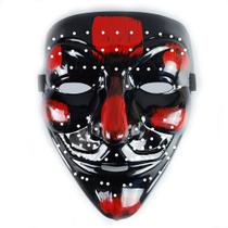 Máscara luminosa de PVC com capa facial completa, fantasia de Halloween
