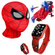 Máscara,luva lança-dardos e relógio infantil Homem-Aranha_B
