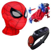 Máscara,luva lança-dardos e relógio infantil Homem-Aranha_BT