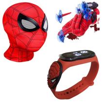 Máscara,luva lança-dardos e relógio infantil Homem-Aranha_BV