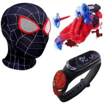 Máscara,luva lança-dardos e relógio infantil Homem-Aranha_CT - SMACTUDO