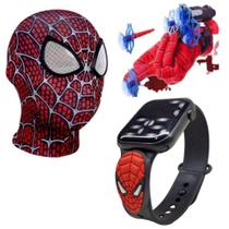 Máscara,luva lança-dardos e relógio infantil Homem-Aranha_EQ - SMACTUDO