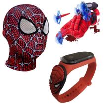 Máscara,luva lança-dardos e relógio infantil Homem-Aranha_EV - SMACTUDO