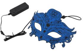 Máscara Luxuosa Veneziana com Led para Festas e Bailes Cor:Azul Máscara Luxuosa Veneziana com Led para Festas e Bailes Cor:Azul