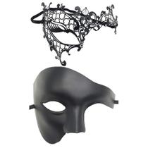 Máscara Masquerade Metal Lattice Black PVC Half Face