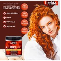 Máscara Matizadora e tonalizante Ruivo Cobre Toplife Profissional 500g