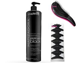 Máscara Matizadora Souple Liss Platinum Black Efeito Acinzentado 1000ml