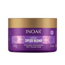 Máscara Matizadora Speed Blond Inoar 250g Desamareladora Cabelos Loiros e Grisalhos Óleo de Argan Azuleno Vegano