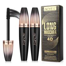 Mascara Mcukv 4D Silk Fiber Lash à prova d'água preta, pacote com 2