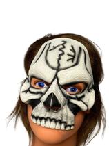 Máscara meia Caveira assustadora metade do rosto Fantasia Máscara meia Caveira assustadora metade do rosto Fantasia