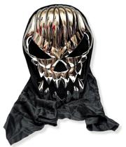 Máscara Metalizada Caveira Com Capuz Festa Halloween - D' Presentes