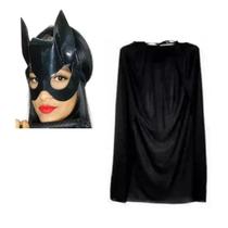 Máscara Mulher Gato Luxo e Capa Fantasia Cosplay Festas Máscara Mulher Gato Luxo e Capa Fantasia Cosplay Festas