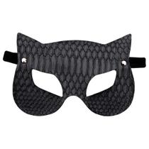 Máscara Mulher Gato Tecido Macio e Confortável Festa a Fantasia