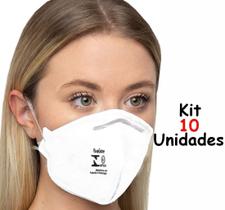 Mascara N95 Pff2 Hospitalar Kn95 Kit 10 Unidades Descartavel Cirugica Proteção Respiratória Clip Nasal 4 Camadas Branca Protetora Facial Anvisa KSN