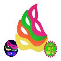 Máscara Neon Brilha Na Luz Negra - Kit 100 Unidades Carnaval
