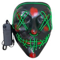 Máscara Palhaço Led Verde Terror Halloween Fantasia