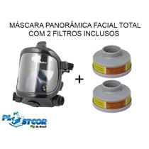 Máscara Panorâmica facial para dois filtros + 2 filtros Total Plastcor Máscara Panorâmica facial para dois filtros + 2 filtros Total Plastcor