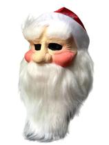 Mascara Papai Noel Realista Com Barba Cabelo Gorro Natal