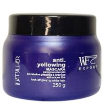 Mascara para Cabelos Brancos Coloridos Grisalhos Loiros Neutraliza Tons Amarelado WF Jet Silver 250g