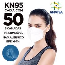 Máscara PFF2 / N95 / KN95 adulto branca - caixa 50 unidades