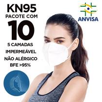 Máscara pff2 / n95 / kn95 adulto branca - pacote 10 unidades