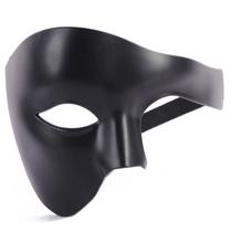 Máscara Phantom of the Opera Half Face em PVC preto e branco