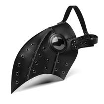 Máscara Plague Doctor Steampunk com design de bico de pássaro em couro preto Máscara Plague Doctor Steampunk com design de bico de pássaro em couro preto